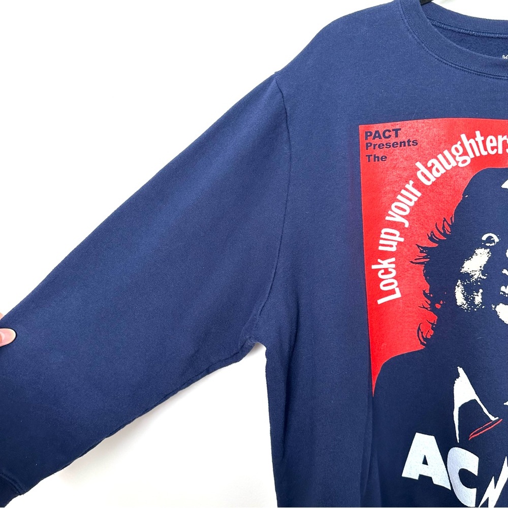 AC/DC Graphic Print Summer Tour Cotton Blend Band Cozycore Crewneck Sweatshirt - Picture 4 of 9